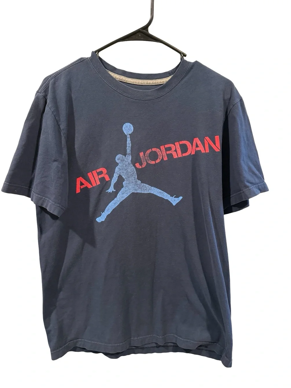 Vintage Jordan Navy Tee with Red and Light Blue Jumpman